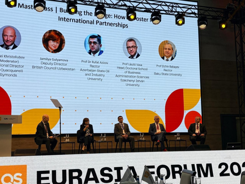 BDU-nun rektoru “QS Eurasia Forum 2025” çərçivəsində sessiyada çıxış edib