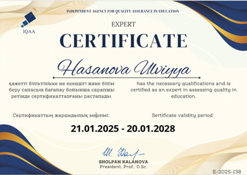 Professor Ülviyyə Həsənova beynəlxalq ekspert seçilib