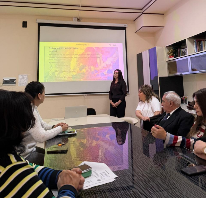 Magistrantımız Kimyanın tədrisi metodikası kafedrasının elmi seminarında çıxış etmişdir