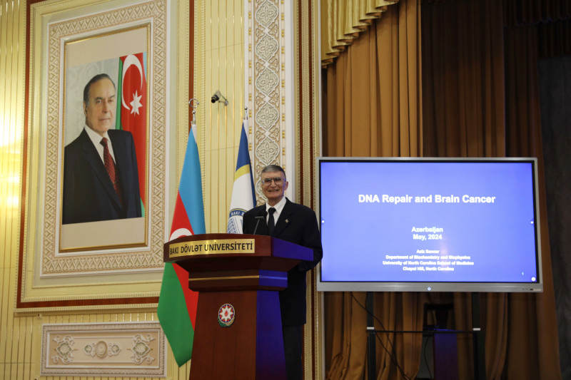 Dünya şöhrətli alim, Kimya üzrə Nobel mükafatı laureatı Əziz Səncər BDU-da