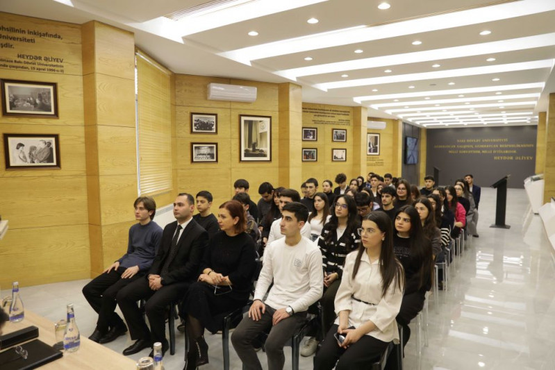 BDU-da “Heydər Əliyev mühazirələri” çərçivəsində Milli Məclisin üzvü Samir Vəliyevlə görüş