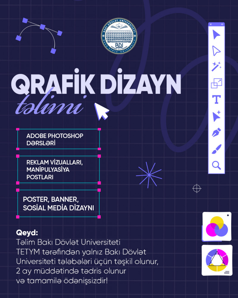 BDU tələbələri üçün ödənişsiz qrafik dizayn təlimi
