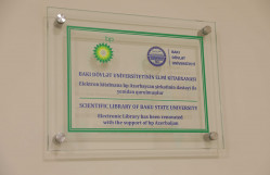 BDU Elmi Kitabxanasının elektron bölməsinin bp-nin dəstəyi ilə yenidənqurulmadan sonra açılış mərasimi