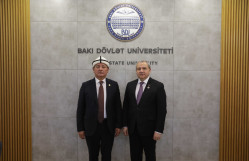 Qırğızıstanın Yusif Balasaqunlu adına Qırğız Milli Universitetinin rektorunun rəhbərlik etdiyi nümayəndə heyəti BDU-da