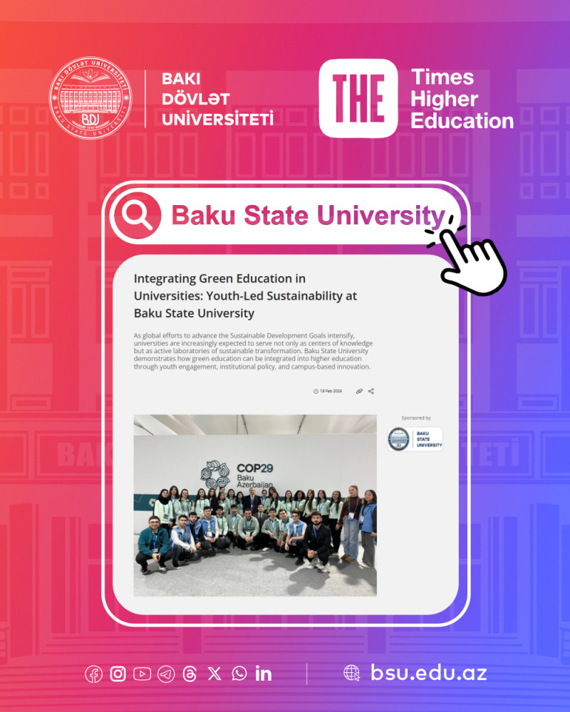 BDU-da yaşıl təhsilin inteqrasiyası və gənclərin dayanıqlılıq təşəbbüsləri beynəlxalq platformada təqdim olunub