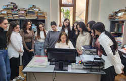 BDU tələbələri Milli Kitabxanada istehsalat təcrübəsində