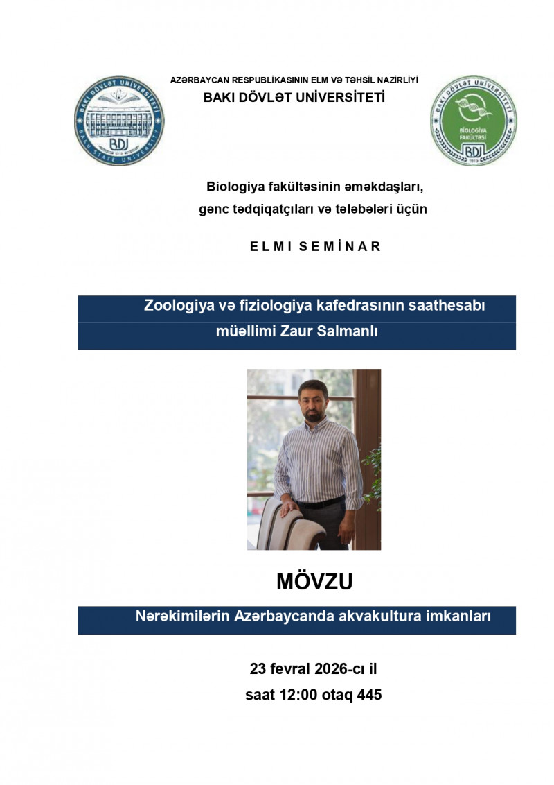 Zaur Salmanov elmi seminarda məruzə ilə çıxış edəcək