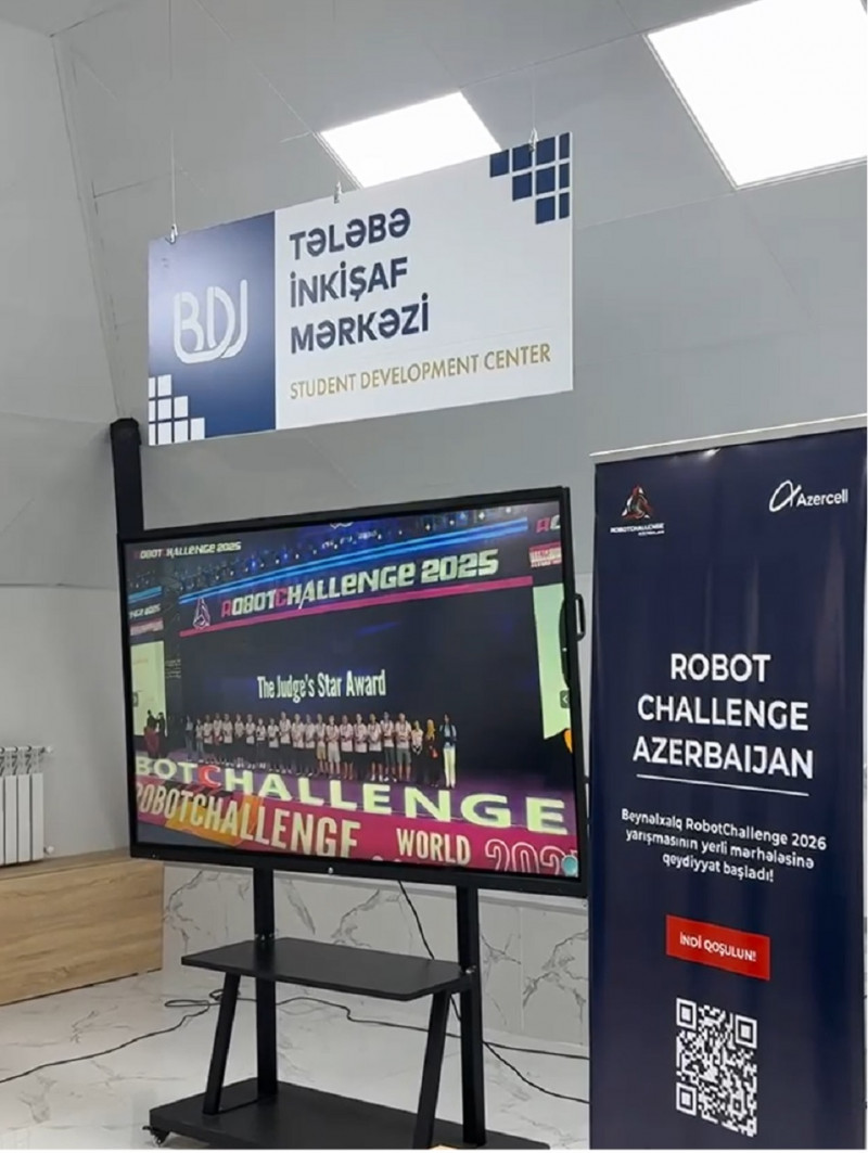  RobotChallenge yarışması ilə bağlı 2 mart 2026 12:00 tarixində BDU-nun Tələbə İnkişaf Mərkəzində infosessiya keçiriləcəkdir.