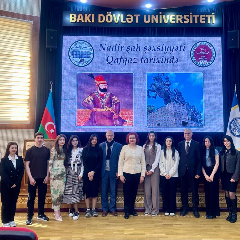 Qafqaz xalqları tarixi kafedrasının “Gənc Qafqazşünaslar” dərnəyinin “Nadir Şah şəxsiyyəti Qafqaz tarixində” mövzusunda məşğələsi keçirilmişdir