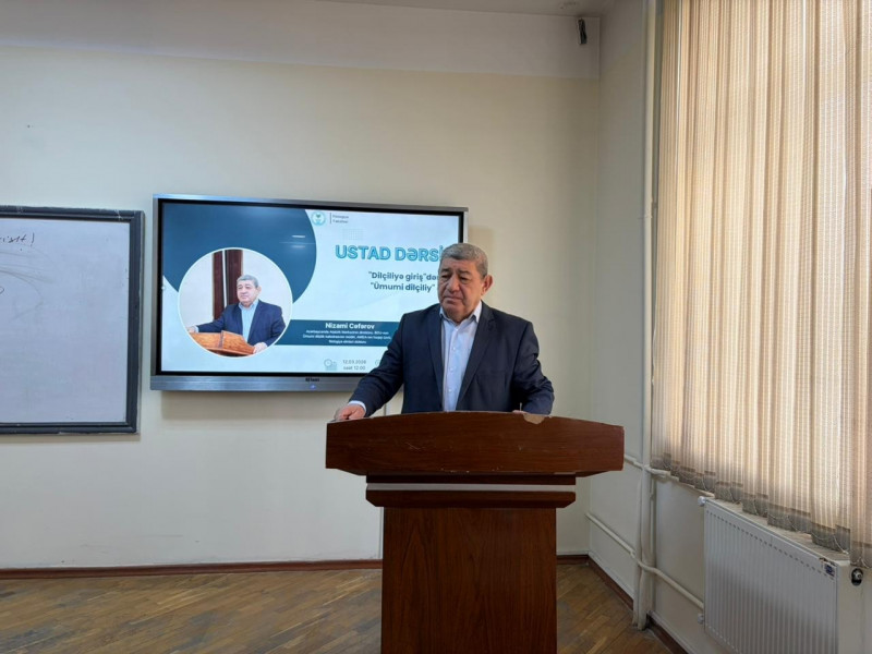 BDU-da akademik Nizami Cəfərovun ustad dərsi: “Dilçiliyə girişdən ümumi dilçiliyə”