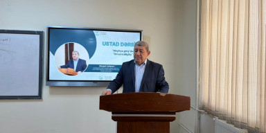 BDU-da akademik Nizami Cəfərovun ustad dərsi: “Dilçiliyə girişdən ümumi dilçiliyə”