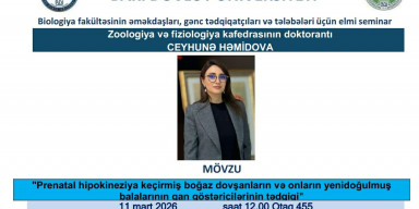 Ceyhunə Həmidova elmi seminarda məruzə ilə çixiş edəcək