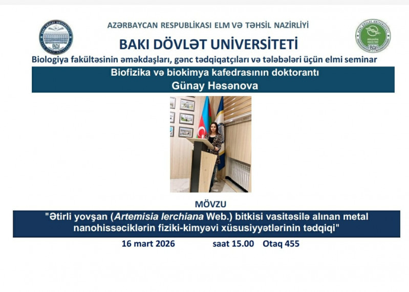 Günay Həsənova elmi seminarda məruzə ilə çıxış edəcək