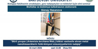 Günay Həsənova elmi seminarda məruzə ilə çıxış edəcək