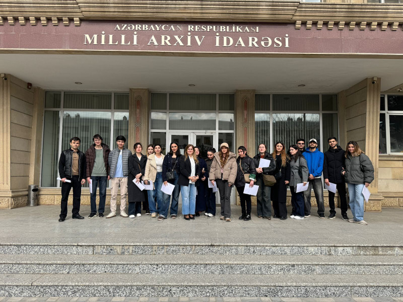 Tarix fakültəsinin dördüncü kurs tələbələri Azərbaycan Respublikasının Milli Arxiv İdarəsində tədris təcrübəsi keçmişlər