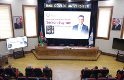 Türkiyə Böyük Milli Məclisinin deputatı Sərkan Bayram BDU tələbələri ilə görüşüb