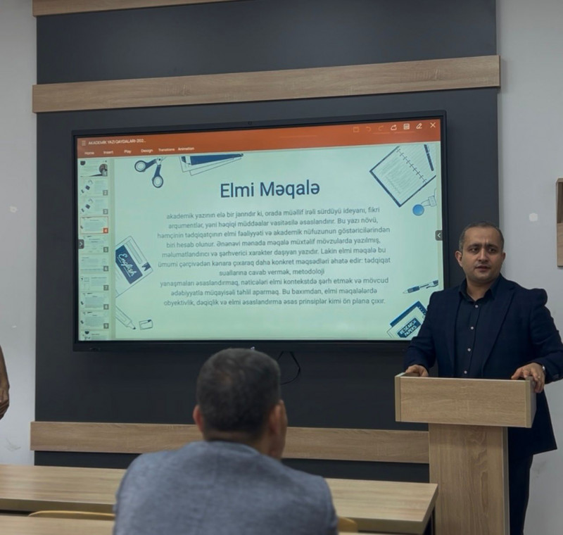 “Akademik yazı qaydaları: Elmi məqalənin hazırlanmasına dair elmi - texniki tələblər”