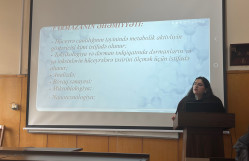 Fatimə Məcidzadə “Farmazan - dimerləşmiş hidrazon” mövzusunda məruzə ilə çıxış edib