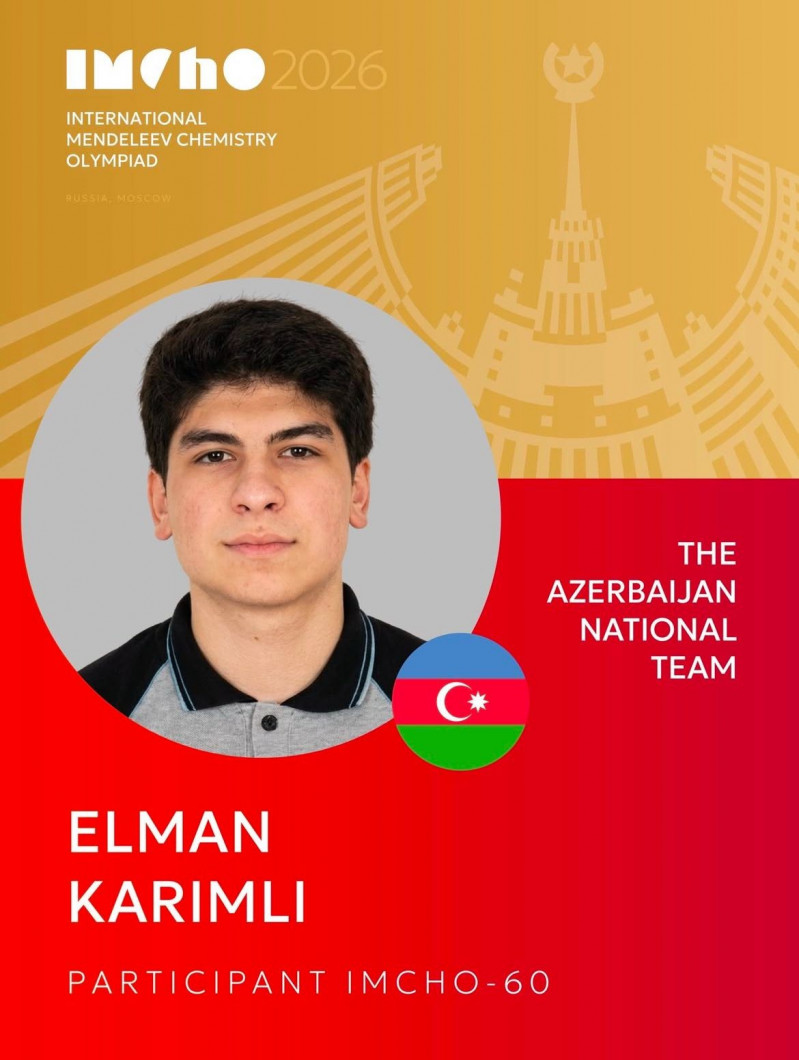 “Gənc istedadlar” liseyinin şagirdinin 60-cı Beynəlxalq Mendeleyev Kimya Olimpiadasında böyük uğuru