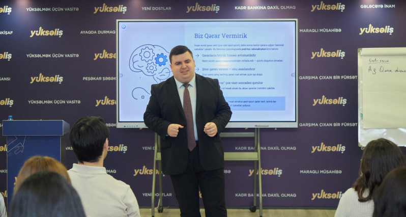 “Yüksəliş” müsabiqəsinin finalçısı olan BDU müəllimi qərarvermənin psixoloji aspektlərinə dair təlim keçib