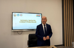 Coğrafiya İnstitutunun direktoru vəzifəsini icra edən Zaur İmrani BDU tələbələrinə ustad dərsi keçib