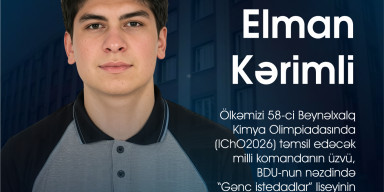 “Gənc istedadlar” liseyinin şagirdi 58-ci Beynəlxalq Kimya Olimpiadasında ölkəmizi təmsil edəcək milli komandanın üzvü seçilib