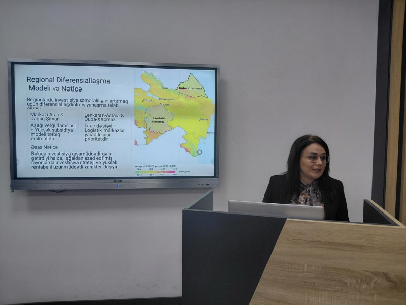 Coğrafiya fakültəsində “Azərbaycanda sahibkarlığa yönəldilmiş dövlət investisiyalarının səmərəliliyinin qiymətləndirilməsi” mövzusunda elmi seminar keçirilib