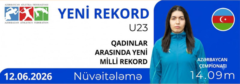 BDU tələbəsi Səkinə Hacızadə nüvəitələmə növündə U-23 qadınlar arasında ölkə rekordunu yeniləyib