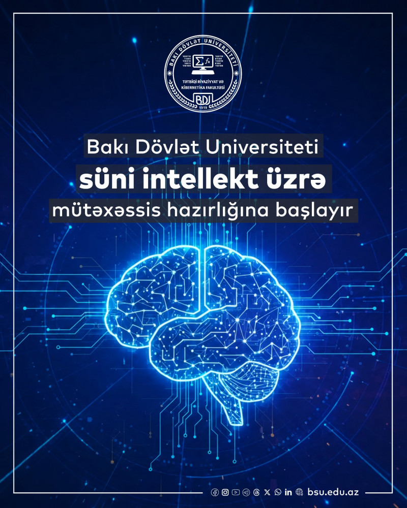 BDU süni intellekt üzrə mütəxəssis hazırlığına başlayır
