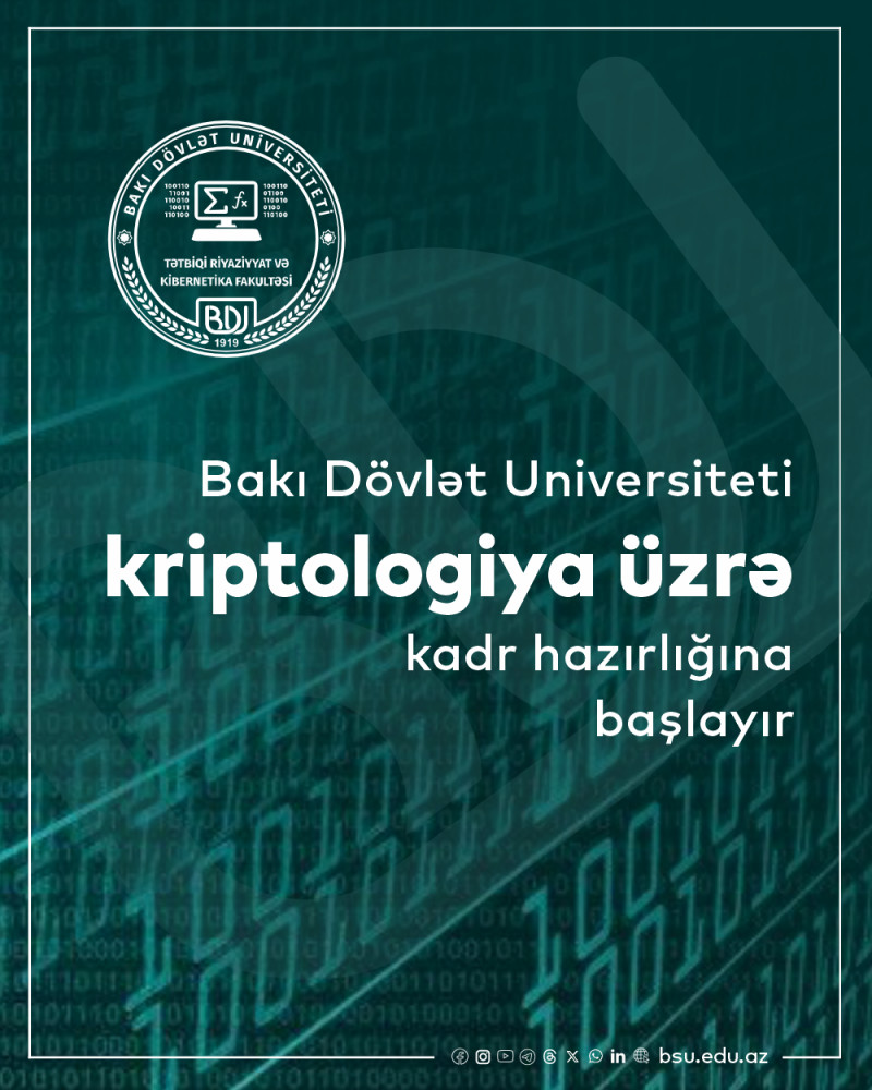 BDU kriptologiya üzrə kadr hazırlığına başlayır