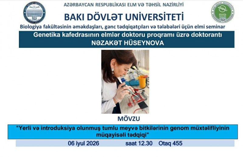 Nəzakət Hüseynovanın təqdimatında elmi seminar keçiriləcək