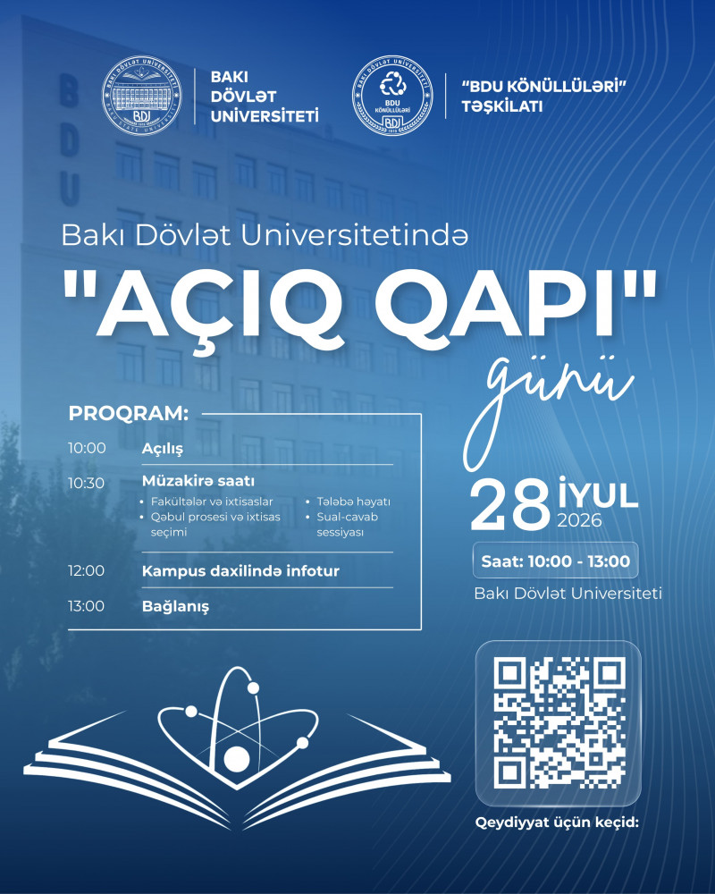 BDU-da abituriyentlər üçün “Açıq qapı” günü elan edilir