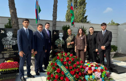 BDU-nun şəhid məzunu Nicat Əhmədovun məzarı ziyarət olunub