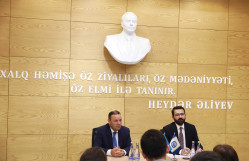 BDU-da “Diplomatiya saatı”: XİN-in Yaxın Şərq və Afrika üzrə Baş İdarəsinin rəisi Elməddin Mehdiyevlə görüş