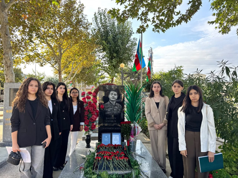 BDU-nun şəhid məzunu Ceyhun Şalıyevin məzarı ziyarət olunub