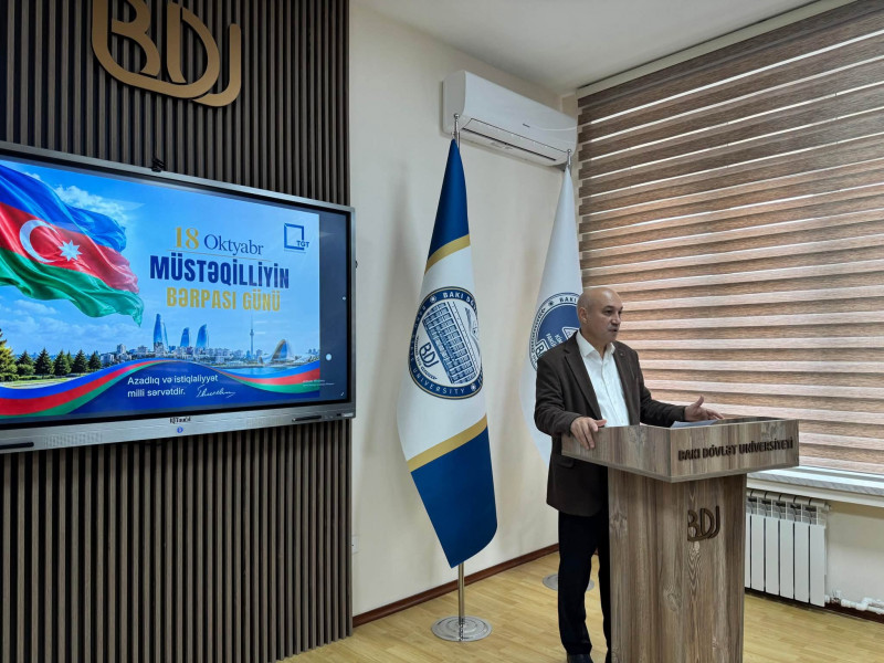 18 Oktyabr – Müstəqilliyin Bərpası Gününə həsr olunmuş tədbir keçirilib