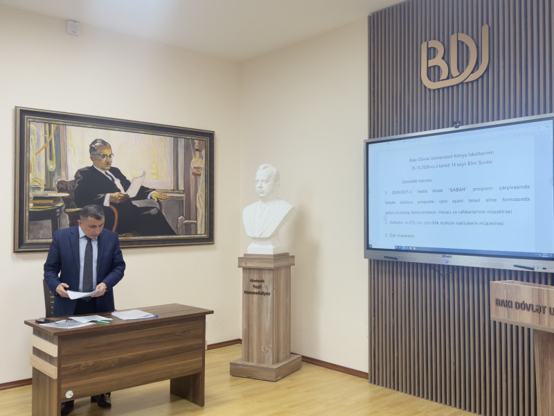 Kimya fakültəsi Elmi Şurasının iclası keçirilmişdir