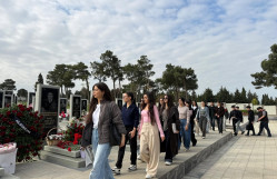 8 Noyabr - Zəfər Gününün 6-cı il dönümü münasibəti ilə Hərbi Memorial Məzarlığa yürüş keçirilib